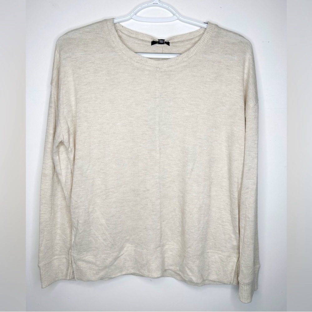 New Rails Iggy Top Moonlight Melange Ribbed Long Sleeve Oatmeal - Picture 4 of 8